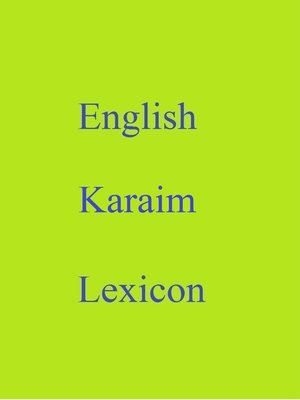 cover image of English Karaim Lexicon